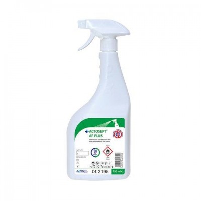ACTOSEPT® AF PLUS 750 ml | Tıbbi Cihazlar için Alkol Bazlı Hızlı Yüzey Dezenfektanı- %70 Etanol